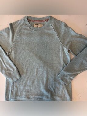 The Normal Brand Puremeso Crew Sweatshirt Mist Blue Raglan Small EUC